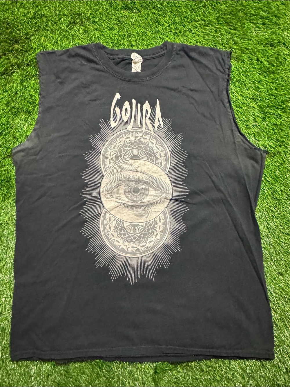Gojira All Seeing Eye Cut Off Sleeveless Band Shirt XL Goth Grunge Metal Tee